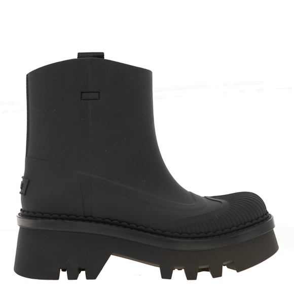 Chloé Raina Rain Boots Black Rubber Size 38 New - Picture 2 of 6